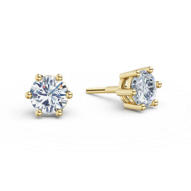 Dámské náušnice DF 3696, žluté zlato s laboratorními diamanty o celkové váze 1.00 ct VS1/F