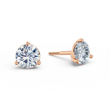 Dámské náušnice DF 6407, růžové zlato s laboratorními diamanty o celkové váze 1.48 ct VS1/F
