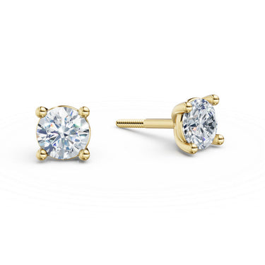 Dámské náušnice DF 6409, žluté zlato s laboratorními diamanty o celkové váze 1.00 ct VS1/F