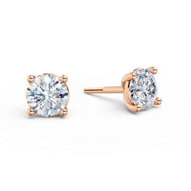 Dámské náušnice DF 6410, růžové zlato s laboratorními diamanty o celkové váze 1.48 ct VS1/F