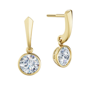 Dámské náušnice DF 6412, žluté zlato s laboratorními diamanty o celkové váze 2.00 ct VS1/F