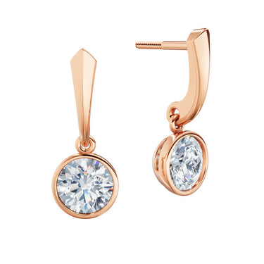 Dámské náušnice DF 6412, růžové zlato s laboratorními diamanty o celkové váze 2.00 ct VS1/F