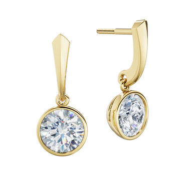 Dámské náušnice DF 6413, žluté zlato s laboratorními diamanty o celkové váze 3.00 ct VS1/F