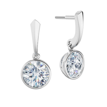 Dámské náušnice DF 6414, bílé zlato s laboratorními diamanty o celkové váze 4.00 ct VS1/F
