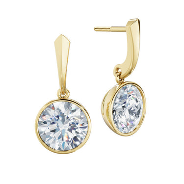 Dámské náušnice DF 6415, žluté zlato s laboratorními diamanty o celkové váze 6.00 ct VS1/F
