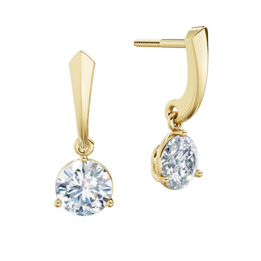Dámské náušnice DF 6416, žluté zlato s laboratorními diamanty o celkové váze 2.00 ct VS1/F