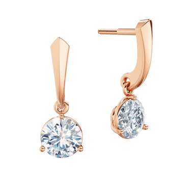 Dámské náušnice DF 6416, růžové zlato s laboratorními diamanty o celkové váze 2.00 ct VS1/F