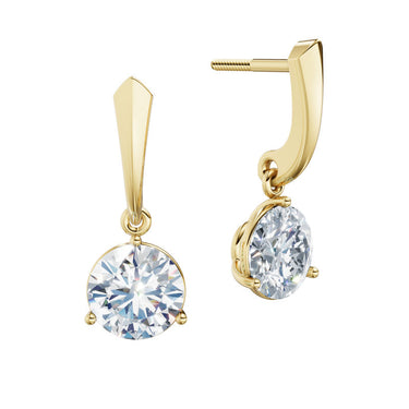 Dámské náušnice DF 6417, žluté zlato s laboratorními diamanty o celkové váze 3.00 ct VS1/F