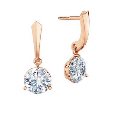 Dámské náušnice DF 6417, růžové zlato s laboratorními diamanty o celkové váze 3.00 ct VS1/F