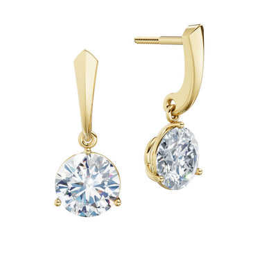 Dámské náušnice DF 6418, žluté zlato s laboratorními diamanty o celkové váze 4.00 ct VS1/F