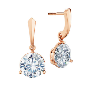 Dámské náušnice DF 6419, růžové zlato s laboratorními diamanty o celkové váze 6.00 ct VS1/F