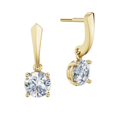 Dámské náušnice DF 6420, žluté zlato s laboratorními diamanty o celkové váze 2.00 ct VS1/F