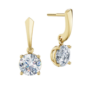 Dámské náušnice DF 6421, žluté zlato s laboratorními diamanty o celkové váze 3.00 ct VS1/F