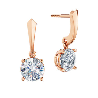 Dámské náušnice DF 6421, růžové zlato s laboratorními diamanty o celkové váze 3.00 ct VS1/F