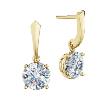 Dámské náušnice DF 6422, žluté zlato s laboratorními diamanty o celkové váze 4.00 ct VS1/F