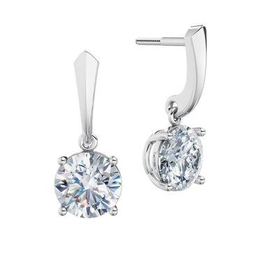 Dámské náušnice DF 6422, bílé zlato s laboratorními diamanty o celkové váze 4.00 ct VS1/F