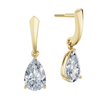 Dámské náušnice DF 6425, žluté zlato s laboratorními diamanty o celkové váze 3.00 ct VS1/F