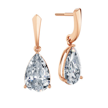 Dámské náušnice DF 6427, růžové zlato s laboratorními diamanty o celkové váze 6.00 ct VS1/F