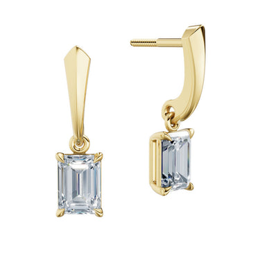 Dámské náušnice DF 6428, žluté zlato s laboratorními diamanty o celkové váze 2.00 ct VS1/F