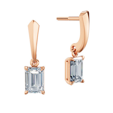 Dámské náušnice DF 6428, růžové zlato s laboratorními diamanty o celkové váze 2.00 ct VS1/F