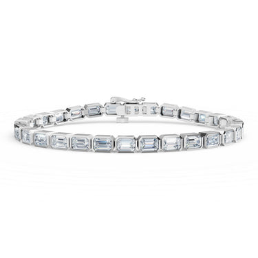 Tenisový náramek DF 6509 ze bílého zlata, s laboratorními diamanty, velikost M