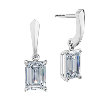 Dámské náušnice DF 6430, bílé zlato s laboratorními diamanty o celkové váze 4.00 ct VS1/F