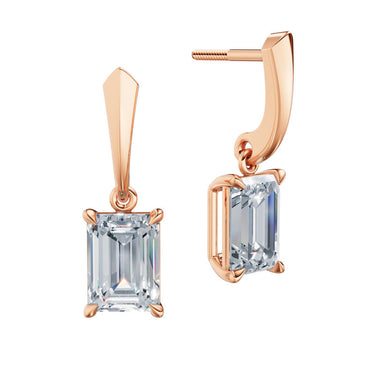 Dámské náušnice DF 6430, růžové zlato s laboratorními diamanty o celkové váze 4.00 ct VS1/F