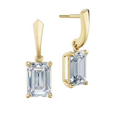 Dámské náušnice DF 6431, žluté zlato s laboratorními diamanty o celkové váze 6.00 ct VS1/F