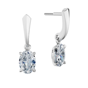Dámské náušnice DF 6432, bílé zlato s laboratorními diamanty o celkové váze 2.00 ct VS1/F