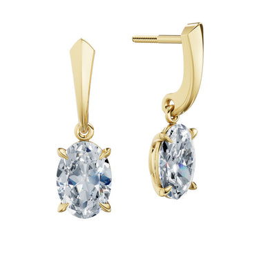 Dámské náušnice DF 6433, žluté zlato s laboratorními diamanty o celkové váze 3.00 ct VS1/F