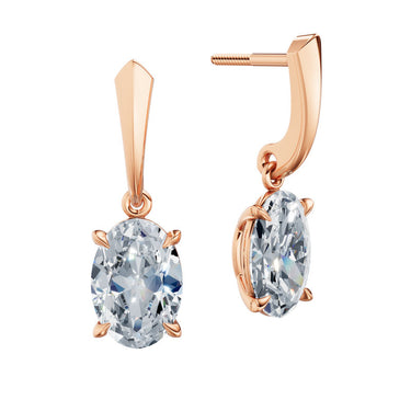 Dámské náušnice DF 6434, růžové zlato s laboratorními diamanty o celkové váze 4.00 ct VS1/F
