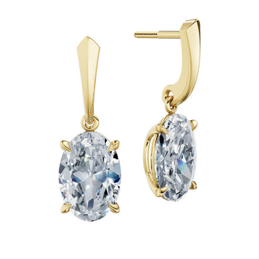 Dámské náušnice DF 6435, žluté zlato s laboratorními diamanty o celkové váze 6.00 ct VS1/F