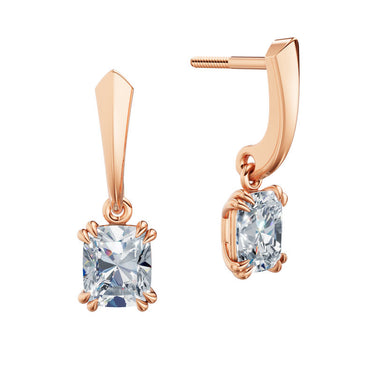 Dámské náušnice DF 6436, růžové zlato s laboratorními diamanty o celkové váze 2.00 ct VS1/F