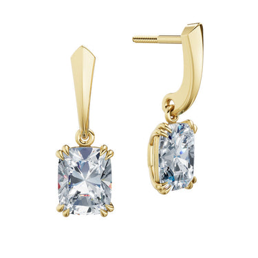 Dámské náušnice DF 6438, žluté zlato s laboratorními diamanty o celkové váze 4.00 ct VS1/F