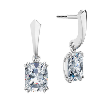 Dámské náušnice DF 6438, bílé zlato s laboratorními diamanty o celkové váze 4.00 ct VS1/F