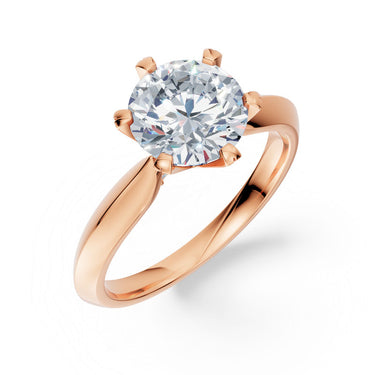 Zásnubní prsten DF 4677, růžové zlato, s laboratorním diamantem o váze 2.00 ct VS1/F