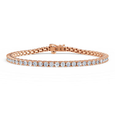 Tenisový náramek DF 6501 z růžového zlata, s laboratorními diamanty, velikost L