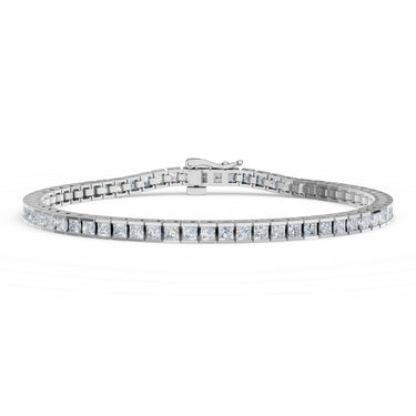Tenisový náramek DF 6503 z bílého zlata, s laboratorními diamanty, velikost M