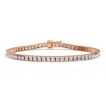 Tenisový náramek DF 6503 z růžového zlata, s laboratorními diamanty, velikost M