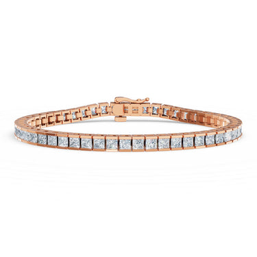 Tenisový náramek DF 6504 z růžového zlata, s laboratorními diamanty, velikost S