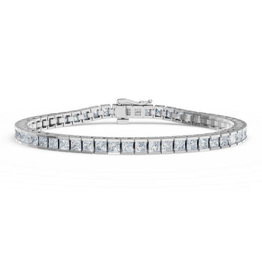 Tenisový náramek DF 6504 z bílého zlata, s laboratorními diamanty, velikost L
