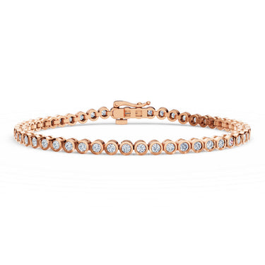 Tenisový náramek DF 6506 z růžového zlata, s laboratorními diamanty, velikost L