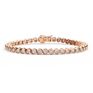 Tenisový náramek DF 6507 z růžového zlata, s laboratorními diamanty, velikost L
