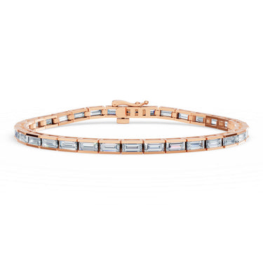 Tenisový náramek DF 6508 z růžového zlata, s laboratorními diamanty, velikost M