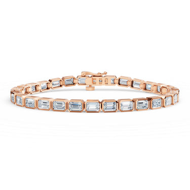 Tenisový náramek DF 6509 z růžového zlata, s laboratorními diamanty, velikost S