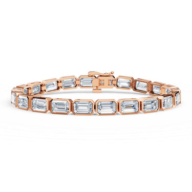 Tenisový náramek DF 6510 z růžového zlata, s laboratorními diamanty, velikost L