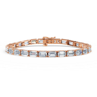 Tenisový náramek DF 6513 z růžového zlata, s laboratorními diamanty, velikost M