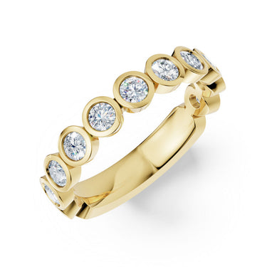 Dámský prsten DF 3901, žluté zlato, s laboratorními diamanty o celkové váze 0.946 ct VS1/F