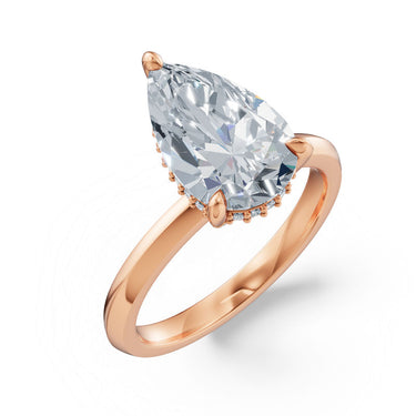 Zásnubní prsten DF 6532, růžové zlato, s laboratorním diamantem o váze 3.00 ct VS1/F