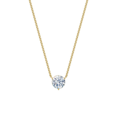 Dámský náhrdelník DF 6463, žluté zlato, s laboratorním diamantem o váze 3.00 ct VS1/F